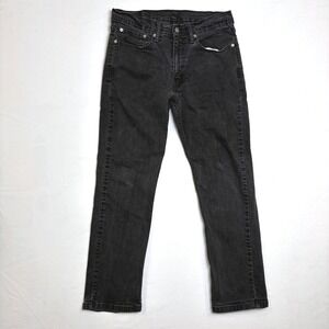 Levis 514 Straight Fit Mens Jeans Black Faded Denim 34x30 (Actual 31x27)